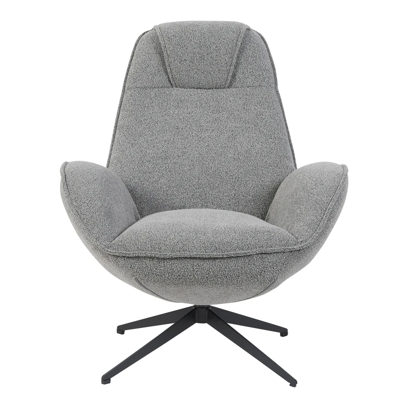 Armchair rotating Flago pakoworld boucle fabric anthracite 85x88x103.5cm