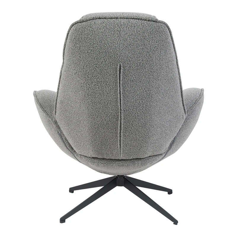 Armchair rotating Flago pakoworld boucle fabric anthracite 85x88x103.5cm