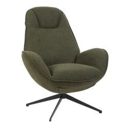 Armchair rotating Flago pakoworld boucle fabric olive green 85x88x103.5cm Armchair rotating Flago pakoworld boucle fabric olive green 85x88x103.5cm