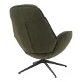 Armchair rotating Flago pakoworld boucle fabric olive green 85x88x103.5cm