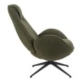 Armchair rotating Flago pakoworld boucle fabric olive green 85x88x103.5cm