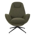 Armchair rotating Flago pakoworld boucle fabric olive green 85x88x103.5cm
