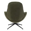 Armchair rotating Flago pakoworld boucle fabric olive green 85x88x103.5cm