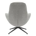 Armchair rotating Flago pakoworld boucle fabric in light gray shade 85x88x103.5cm