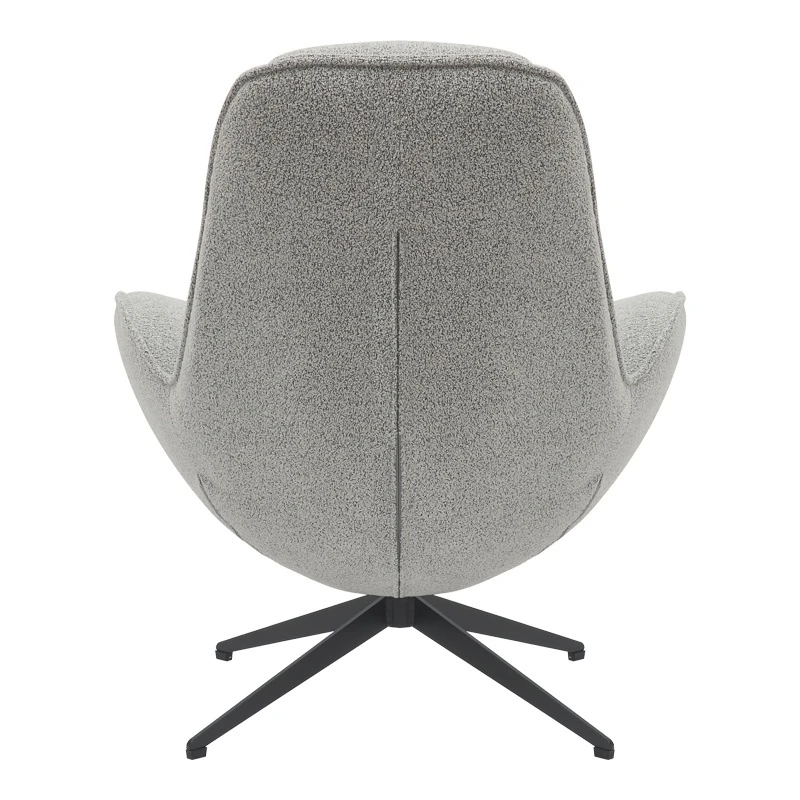 Armchair rotating Flago pakoworld boucle fabric in light gray shade 85x88x103.5cm