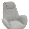 Armchair rotating Flago pakoworld boucle fabric in light gray shade 85x88x103.5cm