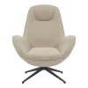 Armchair rotaitng Flago pakoworld boucle fabric in beige shade 85x88x103.5cm