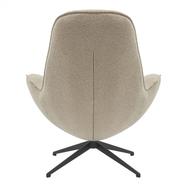 Armchair rotaitng Flago pakoworld boucle fabric in beige shade 85x88x103.5cm