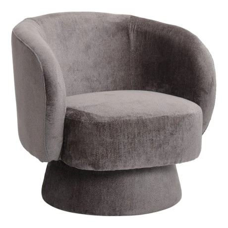 Kreslo pakoworld swivel armchair fabric in dark grey color 78x81x77cm