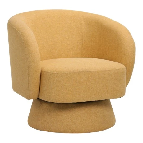 Kreslo pakoworld swivel armchair fabric in yellow color 78x81x77cm