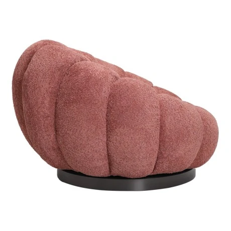 Nester pakoworld swivel armchair boucle fabric in rotten apple color 98x97x69cm