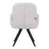 Πολυθρόνα περιστρεφόμενη Novo pakoworld ύφασμα λευκό μπουκλε-πόδια μαύρο μεταλλικό 65.5x60x90εκ