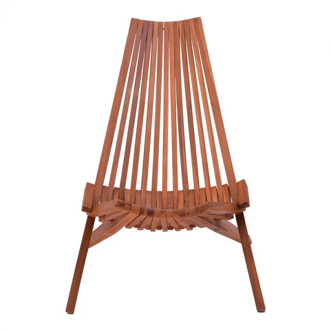 Chaise lounge folding pakoworld natural teakwood 101x63x80cm
