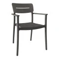Armchair Pilma pakoworld anthracite PP 57x54x82cm