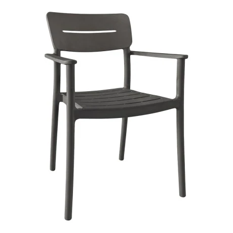 Armchair Pilma pakoworld anthracite PP 57x54x82cm