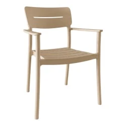 Armchair Pilma pakoworld cappuccino PP 57x54x82cm Armchair Pilma pakoworld cappuccino PP 57x54x82cm