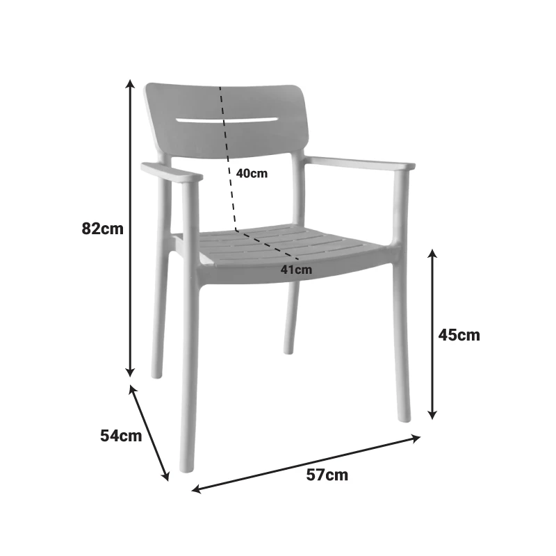 Armchair Pilma pakoworld cappuccino PP 57x54x82cm