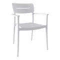 Armchair Pilma pakoworld white PP 57x54x82cm