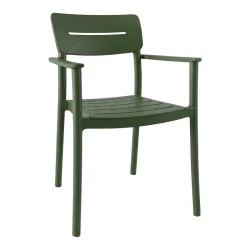 Armchair Pilma pakoworld dark green PP 57x54x82cm Armchair Pilma pakoworld dark green PP 57x54x82cm