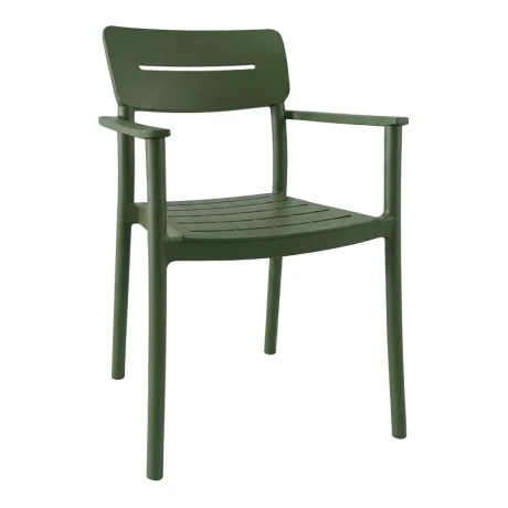 Armchair Pilma pakoworld dark green PP 57x54x82cm
