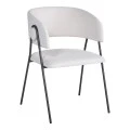 Armchair hair Rachele I pakoworld beige fabric-black metal leg 52x65x79cm
