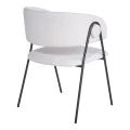 Armchair hair Rachele I pakoworld beige fabric-black metal leg 52x65x79cm