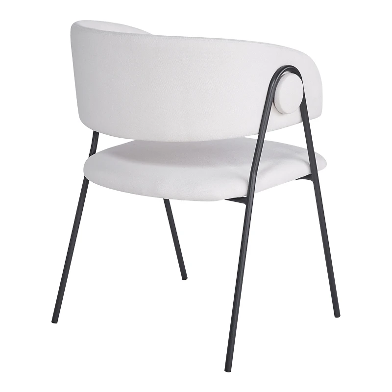 Armchair hair Rachele I pakoworld beige fabric-black metal leg 52x65x79cm