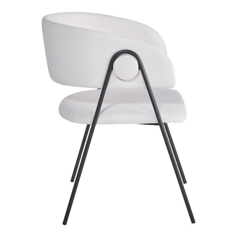 Armchair hair Rachele I pakoworld beige fabric-black metal leg 52x65x79cm