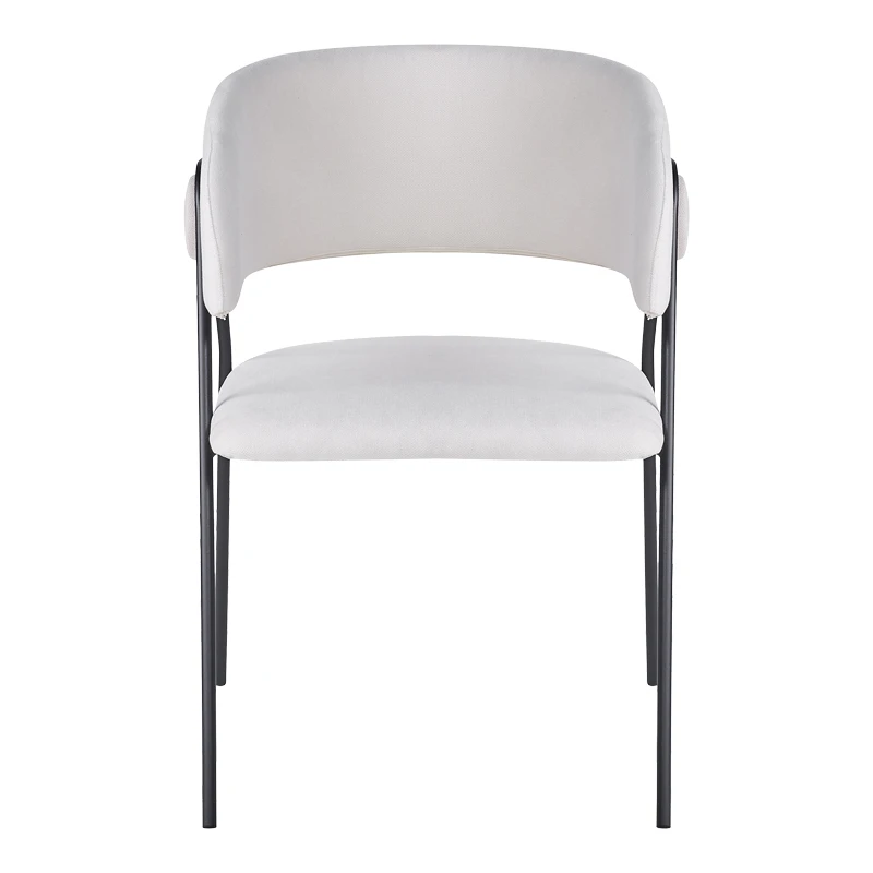 Armchair hair Rachele I pakoworld beige fabric-black metal leg 52x65x79cm