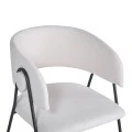 Armchair hair Rachele I pakoworld beige fabric-black metal leg 52x65x79cm