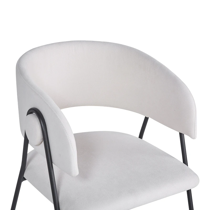 Armchair hair Rachele I pakoworld beige fabric-black metal leg 52x65x79cm