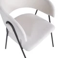 Armchair hair Rachele I pakoworld beige fabric-black metal leg 52x65x79cm