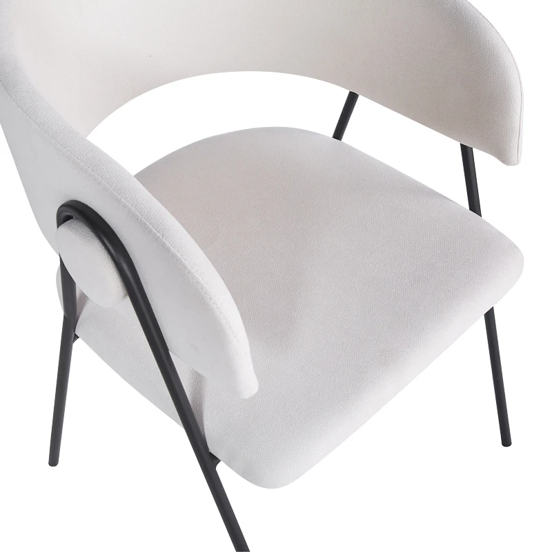Armchair hair Rachele I pakoworld beige fabric-black metal leg 52x65x79cm