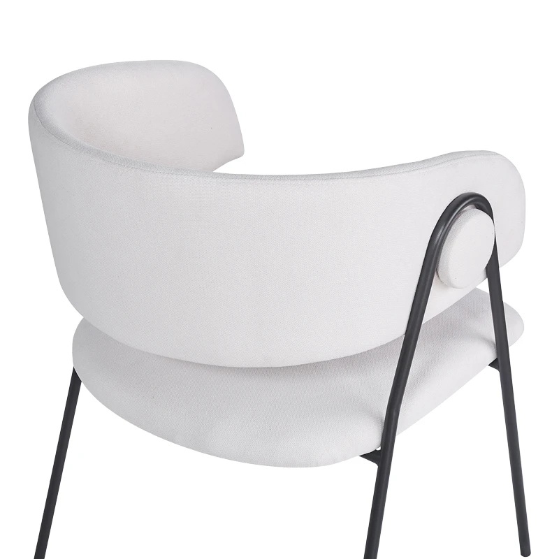 Armchair hair Rachele I pakoworld beige fabric-black metal leg 52x65x79cm
