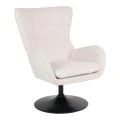 Rotating armchair Refria pakoworld cream fabric-black metal base 81x72x97cm