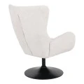 Rotating armchair Refria pakoworld cream fabric-black metal base 81x72x97cm