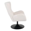 Rotating armchair Refria pakoworld cream fabric-black metal base 81x72x97cm