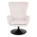Rotating armchair Refria pakoworld cream fabric-black metal base 81x72x97cm
