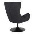 Rotating armchair Refria pakoworld black fabric-black metal base 81x72x97cm
