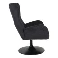 Rotating armchair Refria pakoworld black fabric-black metal base 81x72x97cm