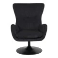 Rotating armchair Refria pakoworld black fabric-black metal base 81x72x97cm