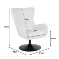 Rotating armchair Refria pakoworld black fabric-black metal base 81x72x97cm