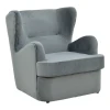 Regalo pakoworld velvet armchair in anthracite shade 75x88x85cm