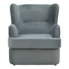 Regalo pakoworld velvet armchair in anthracite shade 75x88x85cm