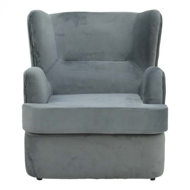 Regalo pakoworld velvet armchair in anthracite shade 75x88x85cm
