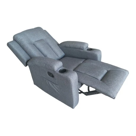 Πολυθρόνα relax με μηχανισμό massage Gessel pakoworld ανθρακί ύφασμα 80x90x98εκ