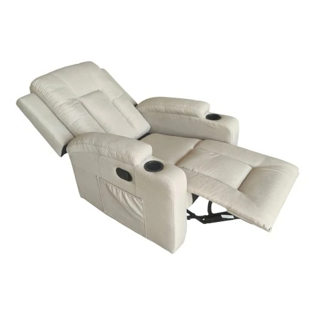 Πολυθρόνα relax με μηχανισμό massage Gessel pakoworld μπεζ ύφασμα 80x90x98εκ