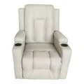 Πολυθρόνα relax με μηχανισμό massage Gessel pakoworld μπεζ ύφασμα 80x90x98εκ