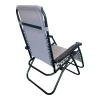 Foldable relax armchair Mirka pakoworld grey textilene and black metal 65x165x110 cm