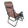 Foldable relax armchair Mirka pakoworld textilene–metal in brown-black color 65x165x110 cm